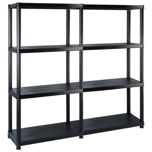 Non Communiqué Noir Vidaxl Opbergrek 4-Laags 122X30,5X130 Cm Kunststof Zwart3059851