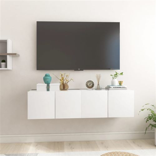 Vidaxl Blanc Meubles Tv Suspendus 2 Pcs - Image 3