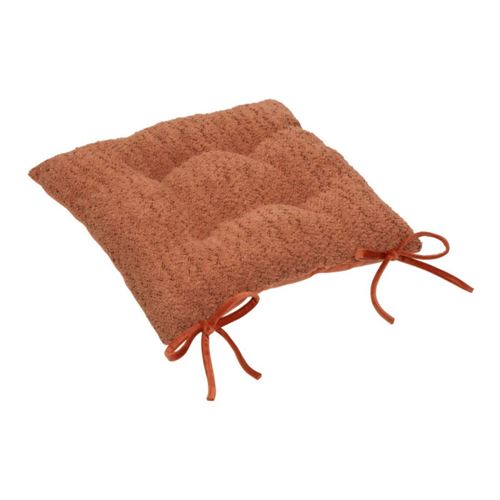 ATMOSPHERA - Galette de Chaise Soana - Bouclette - Terracotta - 38x38cm - Image 2