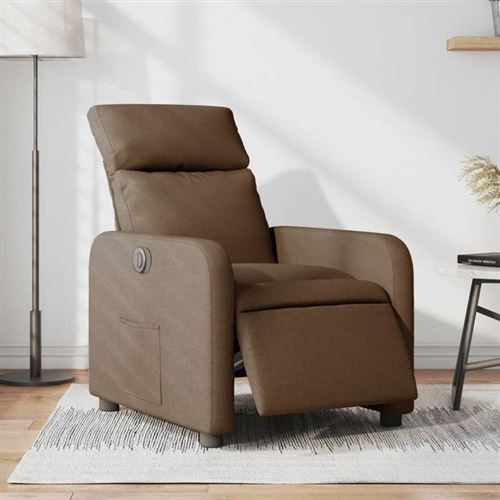 Non Communiqué Marron Vidaxl Fauteuil Réglable Électrique Tissu