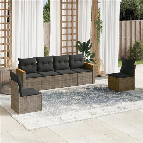 Vidaxl Gris Salon De Jardin Résine Tressée - Image 3