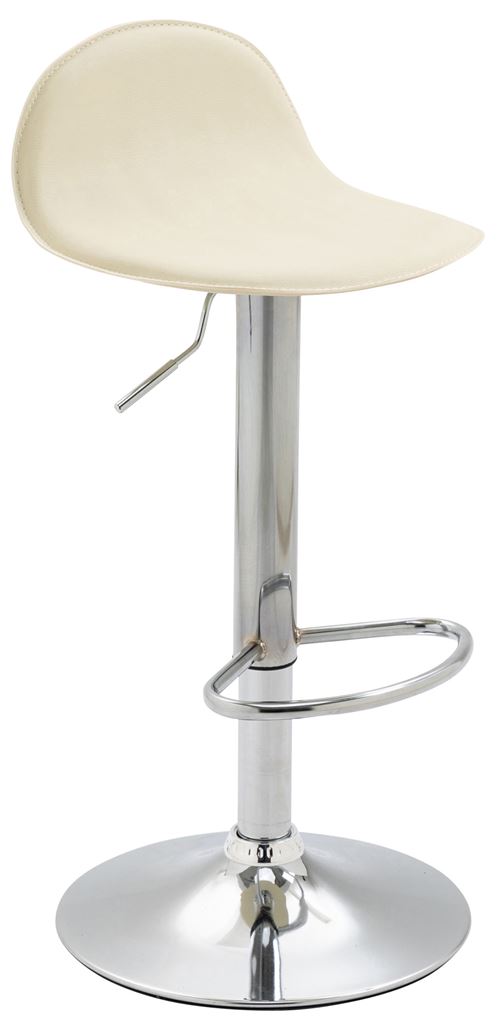 Tabouret de Bar Design Lana V2 similicuir , Crème/Chrome