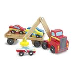 Melissa Doug Transporteur de voiture en bois avec des vehicules d urgence Voiture Achat prix fnac
