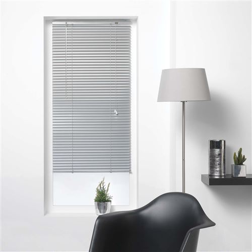 Store venitien lamelles 60 x 130 cm aluminium venitien Argent store d'intérieur