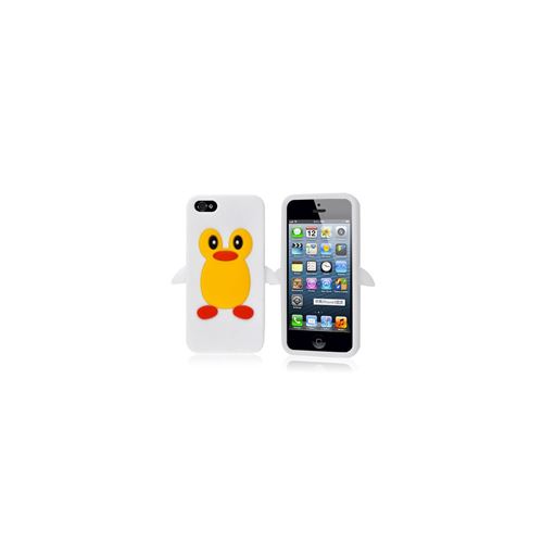 Coque blanche aspect pingouin en relief pour iPhone 5 / 5S