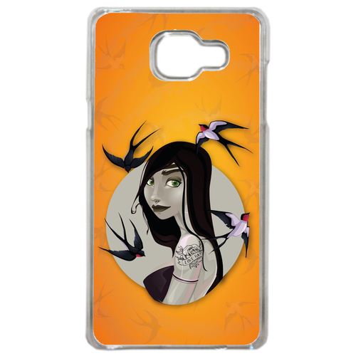 Coque Illustration Fond Orange Compatible Samsung Galaxy A3 2016 Transparent
