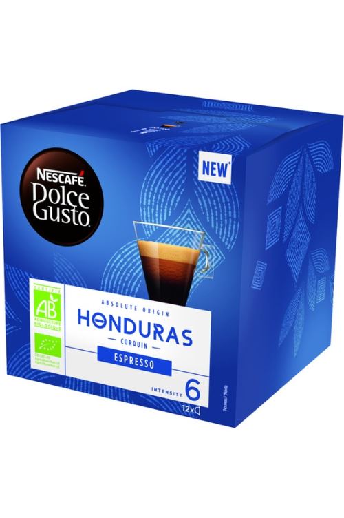 Boîte de 12 capsules café Dolce Gusto Nescafé Espresso Absolute Honduras BIO