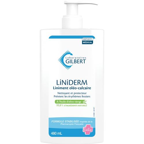 Liniderm Liniment oléo-calcaire flacon-pompe 480 ml des Laboratoires Gilbert