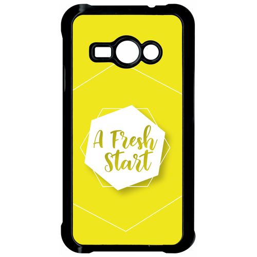 Coque Samsung Galaxy J1 Ace A Fresh Start Fond Jaune
