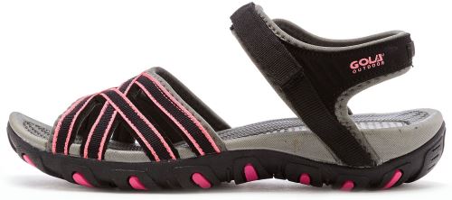 Gola Safed femmes Sandales en Noir & Hot Rose ALP647BK [UK 3 EU 36]