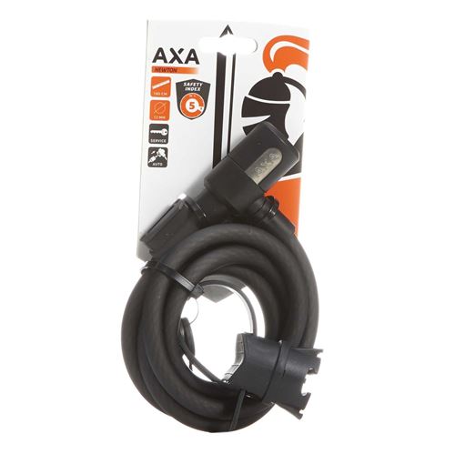 Antivol à câble en spirale Axa Newton 180/15 avec support - noir (sur carte)