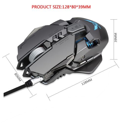 ZERODATE X300GY USB filaire 4000dpi 7Buttons optique Gaming LED Souris Rétro-éclairage wedazano7