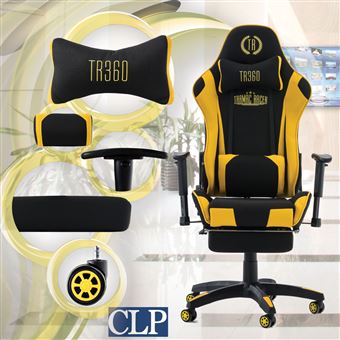 Fauteuil De Bureau Turbo Xl En Similicuir Noir Jaune Tissu Achat Prix Fnac