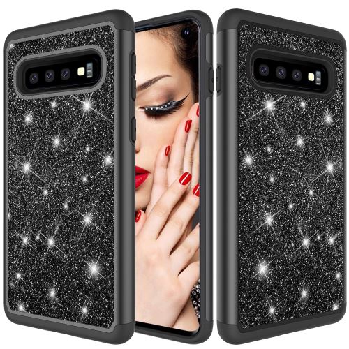 Coque en TPU gel peau flash noir pour votre Samsung Galaxy S10