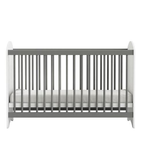 CLOVER Lit Bébé a Barreaux 60x120 cm Coloris Blanc Perle