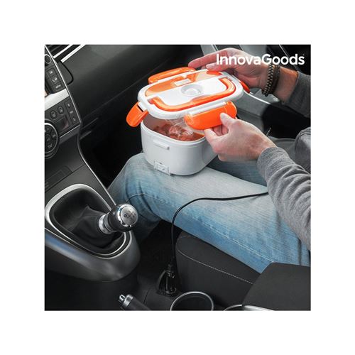 Boîte Déjeuner Électrique pour Voitures InnovaGoods 40W 12 V Blanche Orange