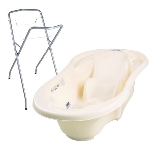Baignoire b&eacute;b&eacute; avec r&eacute;ducteur int&eacute;gr&eacute;      Jaune    + Pied