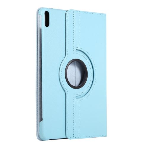 Etui en PU peau de litchi avec support rotatif à 360° bleu clair pour votre Huawei MatePad