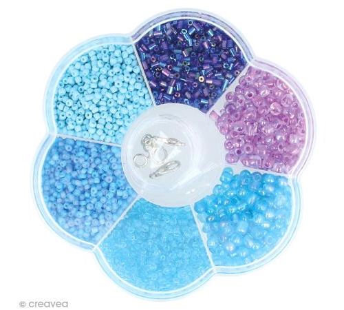 Assortiment de perles en plastique Artemio - Bleu - 130 g
