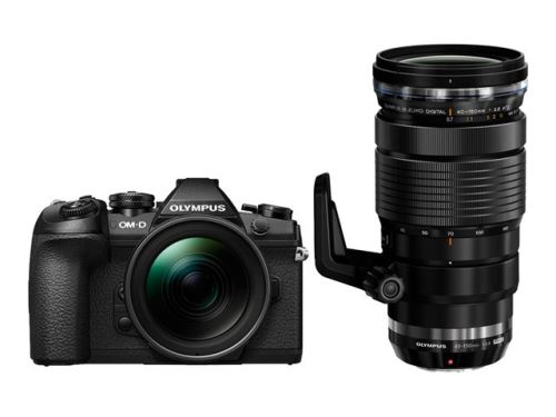 Olympus OM-D E-M1 Mark II - Appareil photo numérique - sans miroir - 20.4 MP - Quatre tiers - 4K / 24 pi/s - 3.3x zoom optique Objectifs M.Zuiko numériques 12-40 mm PRO et M.Zuiko numériques 40-150 mm PRO - Wi-Fi - noir
