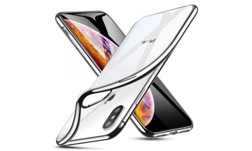 Coque souple pour iPhone XS Max silver et dos transparent