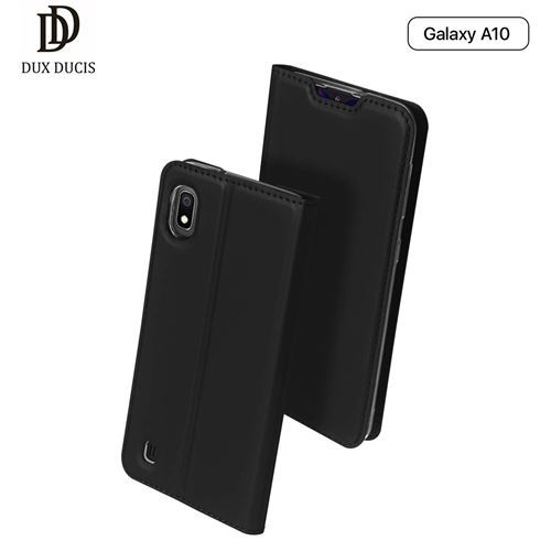 Étui Galaxy A10 Dux Ducis [Skin Series] Housse Portefeuille Fine en Cuir Synthétique, Porte Carte de Crédit, Rabat Magnétique, Kickstand - Noir