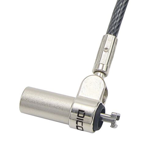 Dicota D31424 câble antivol Noir, Argent 2 m - Câbles antivol (Noir, Argent, Clé, Acier, 1 Boutons, 2 m, 4,4 mm)