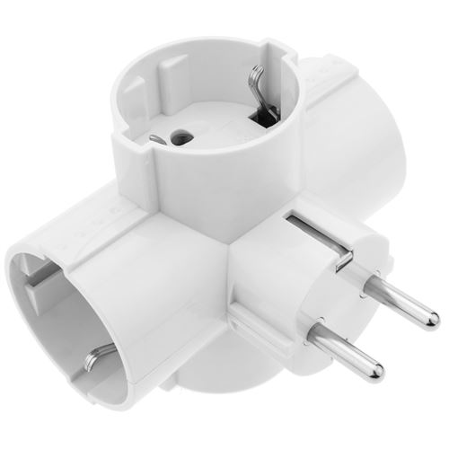 Multiplicateur connecteur à broches quadruple schuko blanc