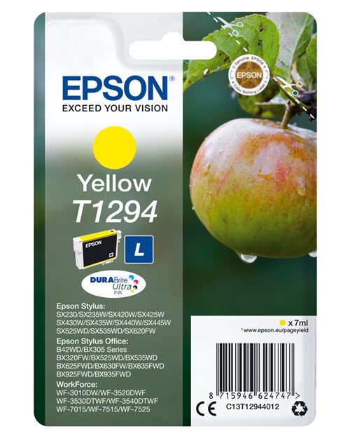 Cartouche d'encre originale Epson T1294 Jaune 10 Unités