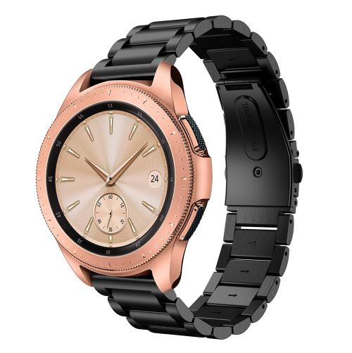 Générique Noir Bracelet De Montre Compatible Avec Samsung Galaxy Watch 42Mm, Acier Inoxydable - Image 1
