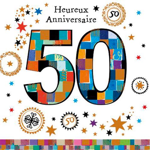 Carte Postale Anniversaire 50 Ans 2 Volets Avec Enveloppe Carte De Vœux Achat Prix Fnac