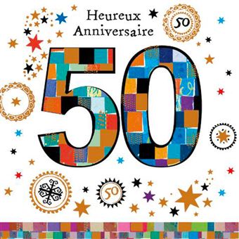 Carte Postale Anniversaire 50 Ans 2 Volets Avec Enveloppe Carte De Vœux Achat Prix Fnac