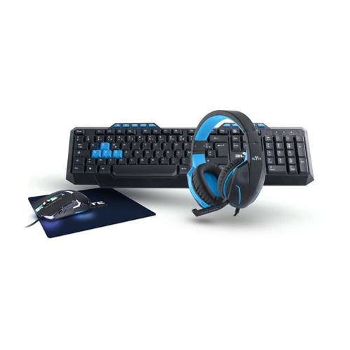 ELYTE SURVIVAL Pack Gaming Clavier 9 raccourcis multimédia + Souris 6 boutons et 1 DPI 4 vitesses + Tapis de souris
