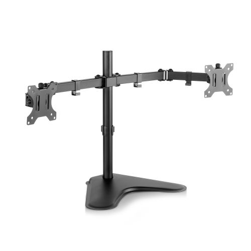 V7 Support pour deux moniteurs de bureau - Supports d'écrans plats pour bureau (Autonome, 8 kg, 33 cm (13), 81,3 cm (32), 100 x 100 mm, Noir)