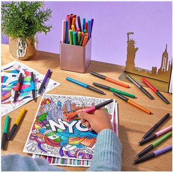 Blister 6 stylos feutres Papermate Flair Metallic