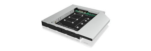 ICY BOX IB-AC650 - Storage bay adapter - 5,25 inch Slim Line naar mSATA/M.2 - zwart, zilver