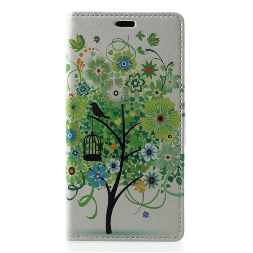 Etui en PU arbre vert pour votre Samsung Galaxy A6 (2018)