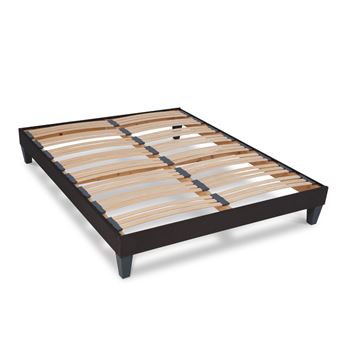 OLYMPE LITERIE - Sommier à lattes en bois KIT15 90x190 cm - Coloris Gris anthracite - Livré en kit - 1