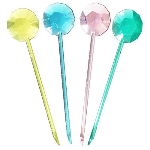 Fackelmann 50420 diamant pique de soirée plastique bleu vert rouge jaune 10 cm lot de 15