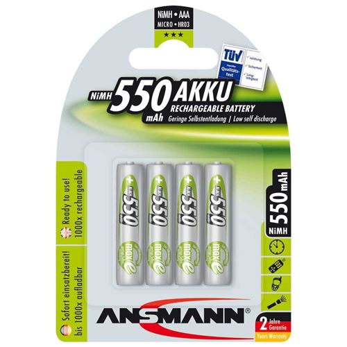 Pile rechargeable LR3 (AAA) NiMH 1.2 V Ansmann 5030772 550 mAh 4 pc(s)