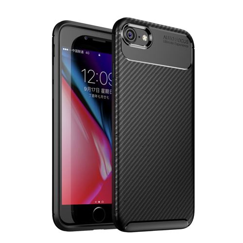 Coque en TPU fibre de carbone noir pour votre Apple iPhone 8/7 4.7 inch