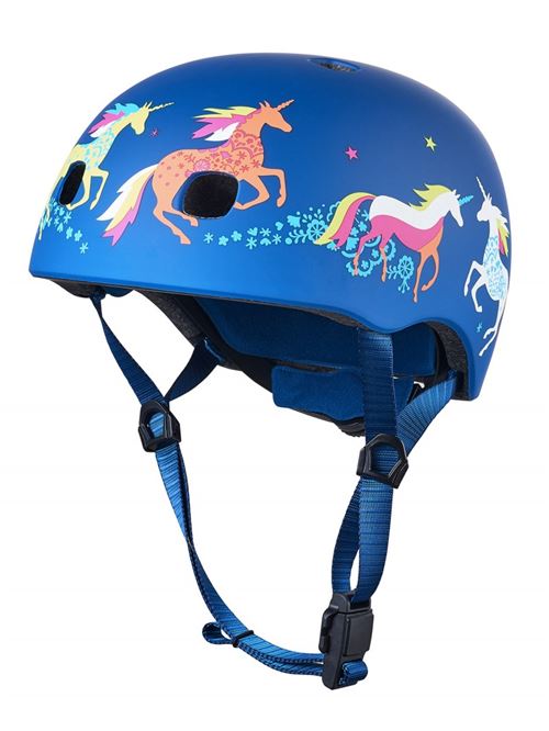 Casque Velo et Trottinette Licorne boucle magnétique lumière LED intégrée Taille S