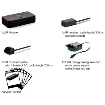 Marmitek Invisible Control 6 XTRA - extendeur infrarouge - extension télécommande - blaster - très petit récepteur - commandez de appareils dans une armoire ou un meuble fermée