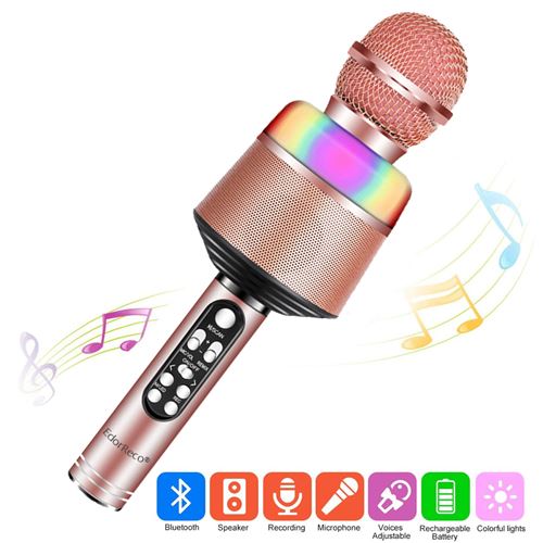 Microphone de karaoké sans fil pour enfants Doré