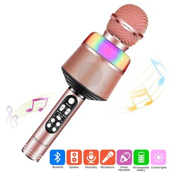 Microphone Karaoke Sans Fil, Micro Karaoké Bluetooth Portable avec