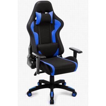 Fauteuil Gaming En Tissu Intimate Wm Heart Racing Chaise De Bureau Ergonomique Siege Pivotant Bleu Et Noir Achat Prix Fnac