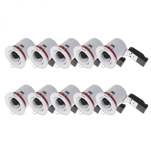 pack support de spot led vision-el 10supi blanc prix usine grossiste lot de supports de spot inclinables avec douille automatique