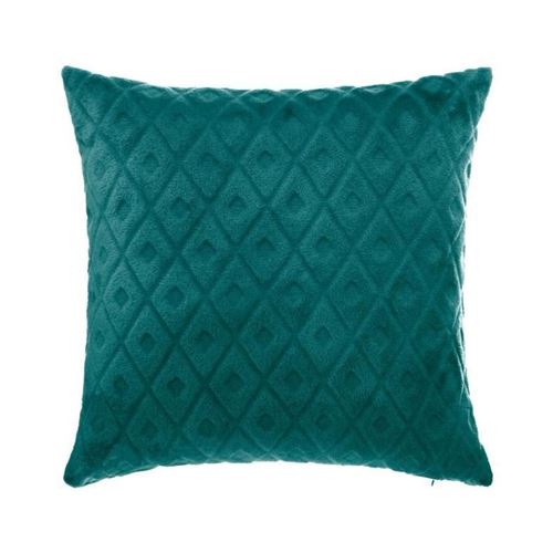 Coussin Déhoussable Losange 3D 40x40cm Bleu Canard