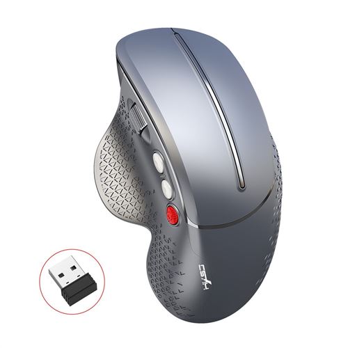 Souris de jeu sans fil HXSJ T32 Vertical Rechargeable Mute 6 touches 3600DPI Silent - gris