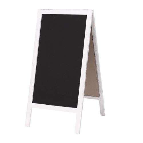 Panneau publicitaire XL MENDLER HWC-C17, 2 surfaces, pliable, 100x50cm blanc shabby